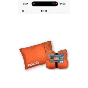 Klymit Drift Camping Shredded Memory Foam Travel Pillow w Reversible Reg Orange